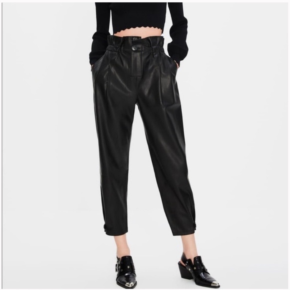 Zara Coated Paperbag Pants- 2